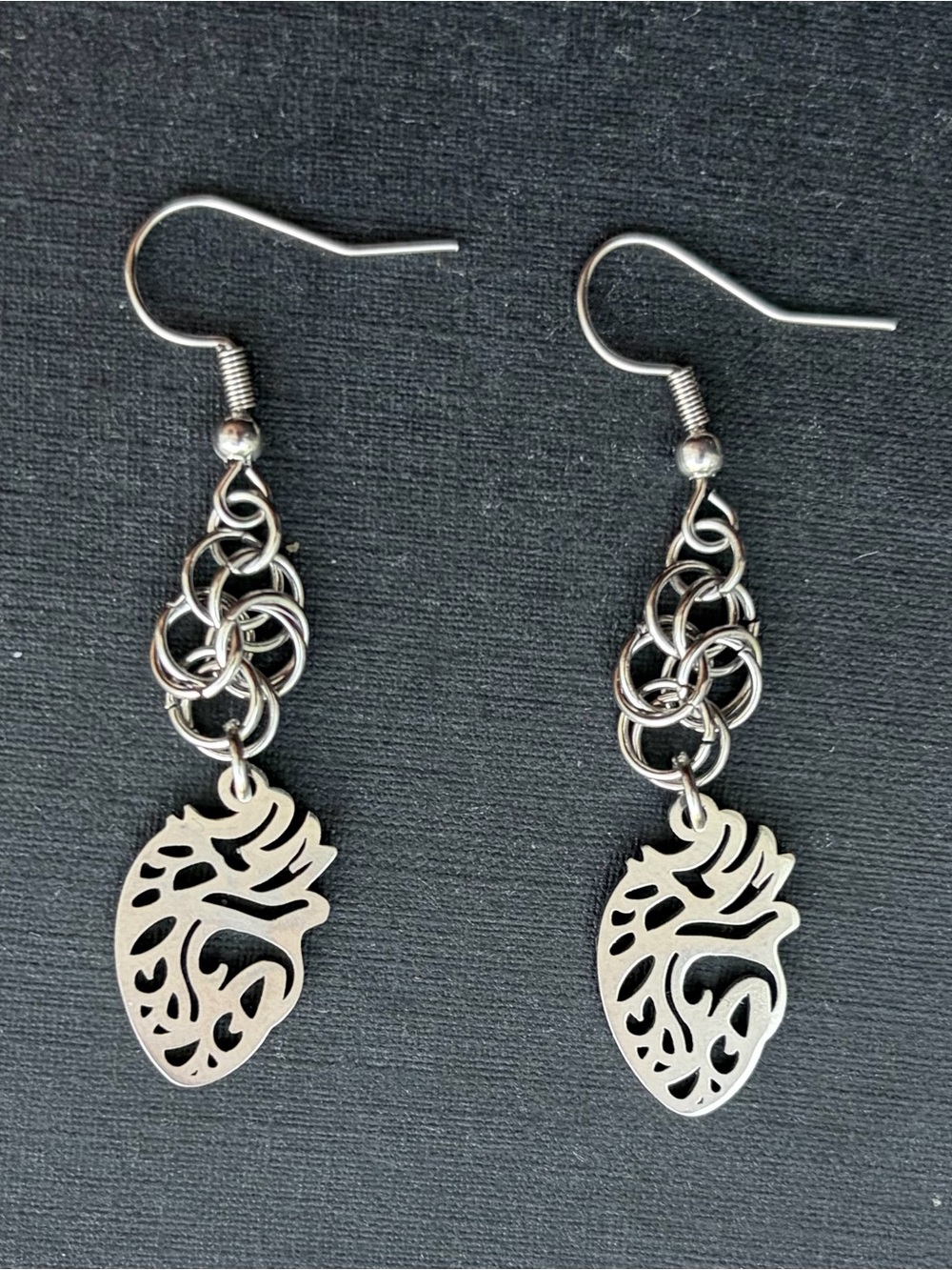 Handmade Anatomical Heart Earrings